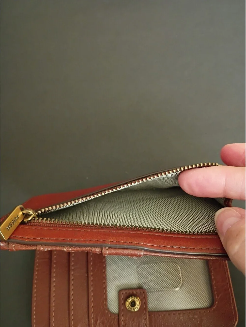 Fossil Leather Bifold Wallet Liza Multifunction Women Brown